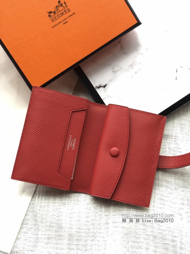 Hermes零錢包 愛馬仕卡包 中國紅  tdh2048